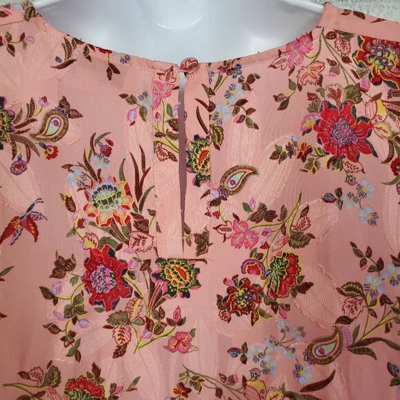 LOFT Petites Pink Floral Long Sleeve Blouse – Size MP - Picture 4 of 8